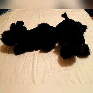 Cute Cuddly Black Schnauzer Slippers. Women's Medium 7-8